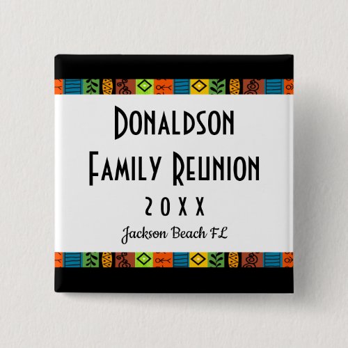 Festive Family Reunion Sq Souvenir Keepsake Gift Button