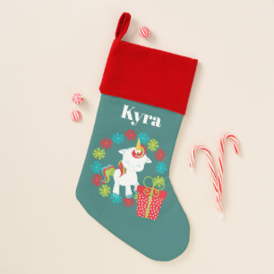 Festive Fantasy unicorn add name stocking
