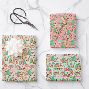 Festive Farm Friends Wrapping Paper Sheets