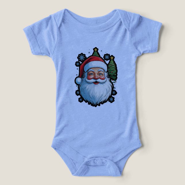 "Festive Fashion: Santa, Snow & Christmas Tree Mag Infant T-shirt (Design Front)