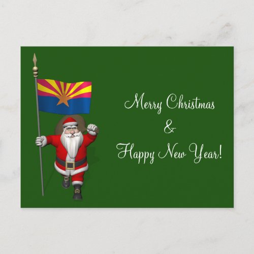 Festive Father Christmas Visiting Arizona Holiday Postcard