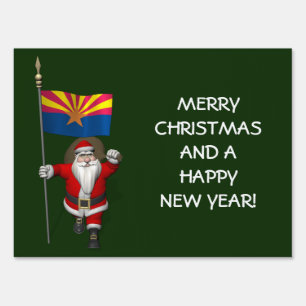 Festive Father Christmas Visiting Arizona Sign