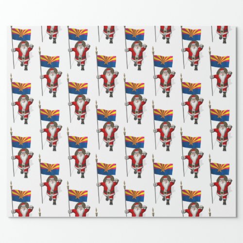 Festive Father Christmas Visiting Arizona Wrapping Paper