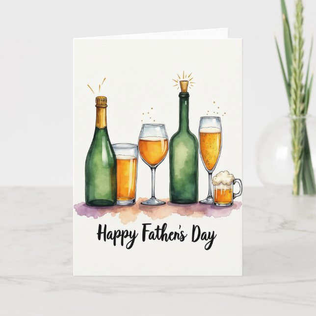 Festive Fathers Day Drinks Card (Front)