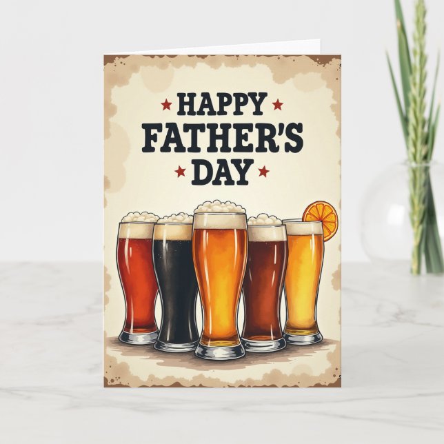 Festive Fathers Day Toast Card (Front)