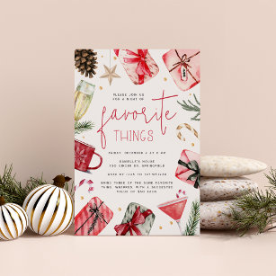 Festive Favorites   Holiday Favorite Things Party Invitation