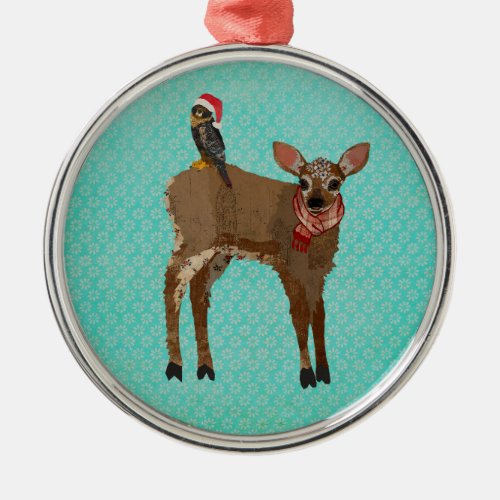 FESTIVE FAWN  FALCON Ornament