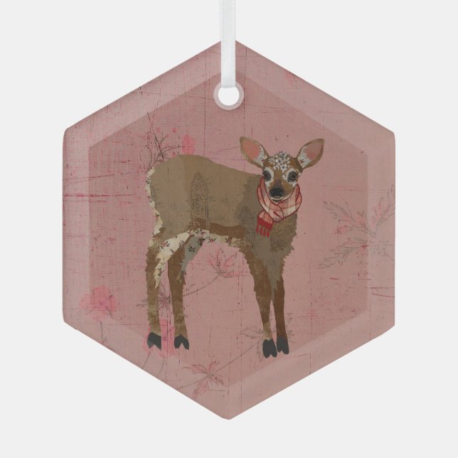 FESTIVE FAWN GLASS ORNAMENT (Front)