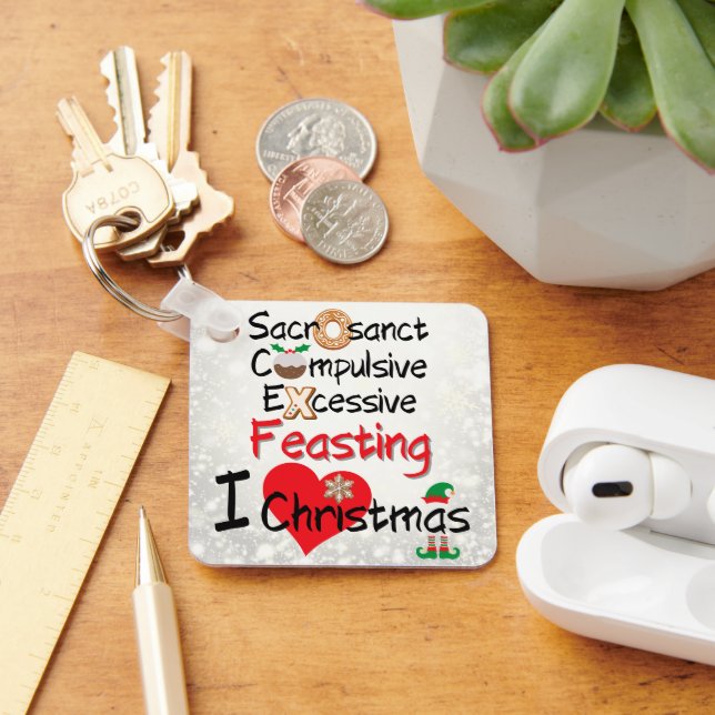 Festive Feasting - I Love Christmas Keychain (Desk)