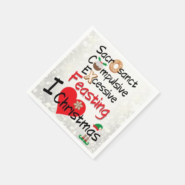 Festive Feasting - I LOVE Christmas Napkins (Corner)