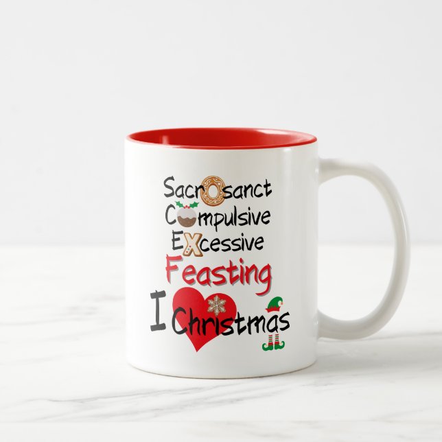 Festive Feasting - I Love Christmas Two-Tone Coffee Mug (Right)