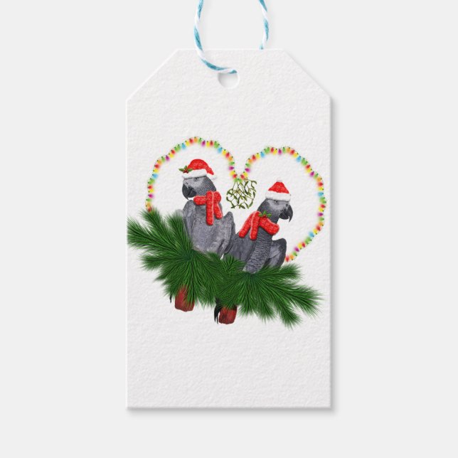 Festive Featherball Gift Tags (Front)