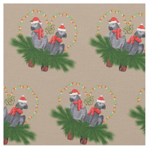 Festive Featherballs Fabric (Beige)