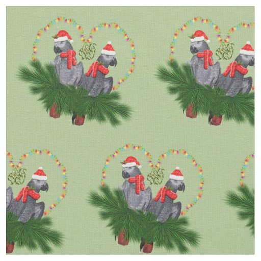 Festive Featherballs Fabric (Light Green)