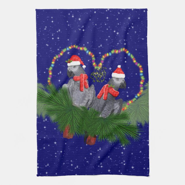 Festive Featherballs Kitchen Towel (Vertical)