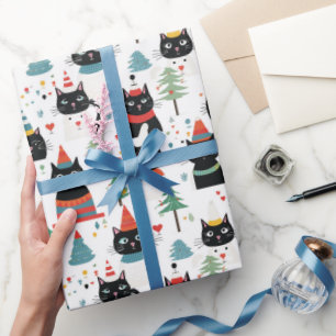 Festive Feline Fun Christmas Gift Wrap