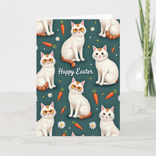 Festive Feline Springtime Card (Front)