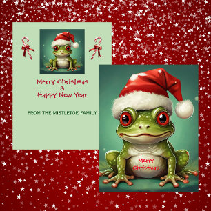 Festive Fen-Dweller Cute Tree Frog Christmas Holiday Card