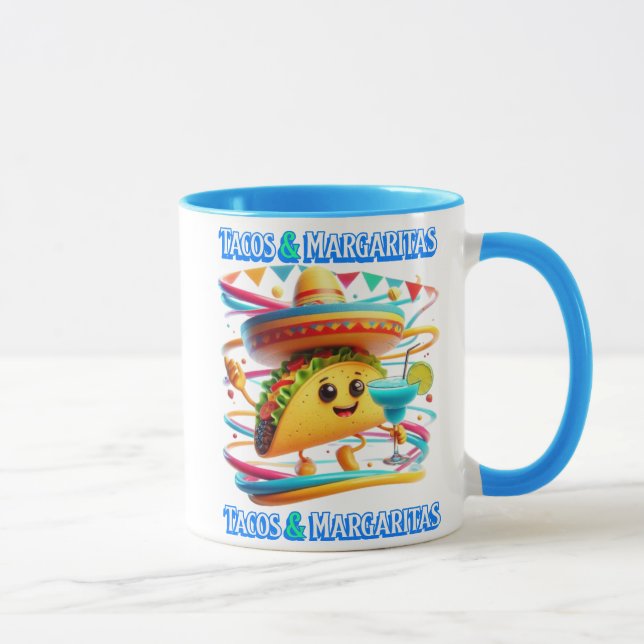 Festive Fiesta Flavors tacos and margaritas Mug (Right)