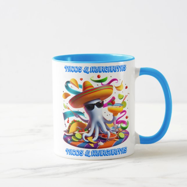 Festive Fiesta Flavors tacos and margaritas Mug (Right)