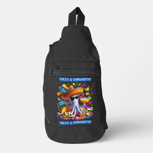 Festive Fiesta Flavors tacos and margaritas Sling Bag (Front)
