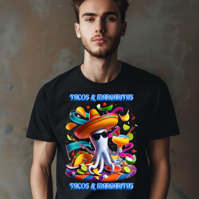 Festive Fiesta Flavors tacos and margaritas T-Shirt (Creator Uploaded)