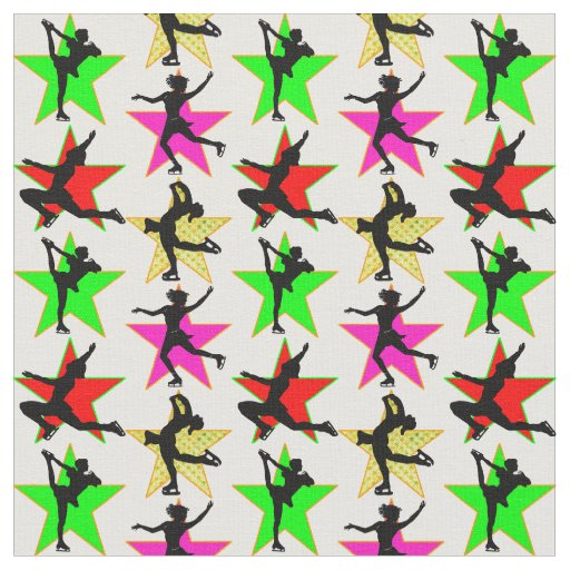 FESTIVE FIGURE SKATER CHRISTMAS DESIGN FABRIC