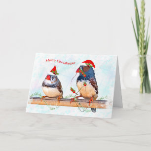 Festive Finches Card (Enter Your Own Message)