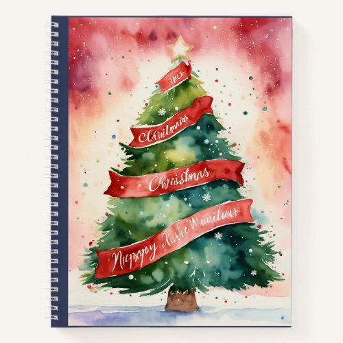 Festive Fir Christmas Tree Painting Notebook
