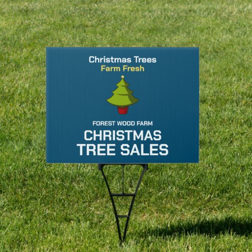 Festive Fir Tree Christmas Tree Sales Yard Sign