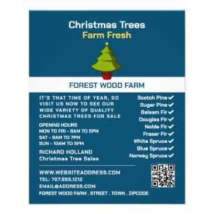 Festive Fir Tree Design, Christmas Tree Sales Flyer