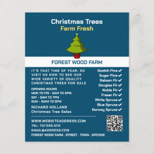 Festive Fir Tree Design, Christmas Tree Sales Flyer
