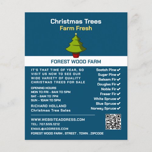 Festive Fir Tree Design Christmas Tree Sales Flyer