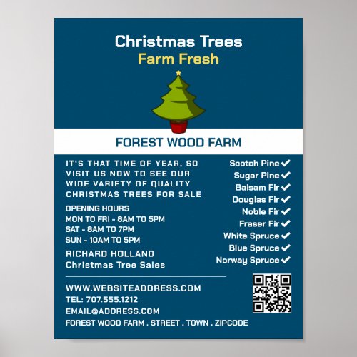 Festive Fir Tree Design Christmas Tree Sales Poster
