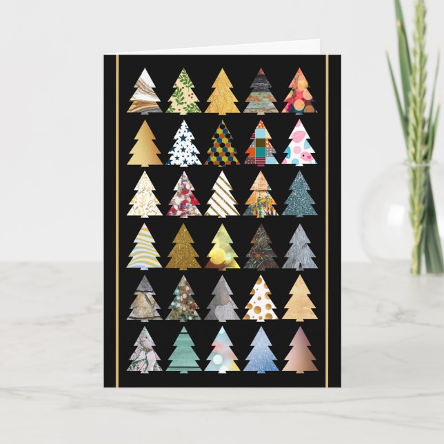 Festive Fir Trees, Christmas Greeting Card (Front)