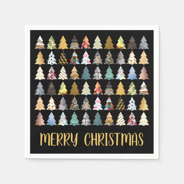 Festive Fir Trees, Christmas Party Napkins (Front)