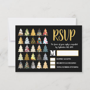 Festive Fir Trees, Christmas Party RSVP Card