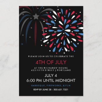 Festive Fireworks 4th Of July Party Invitation by christine592 at Zazzle