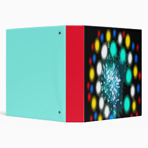 Festive fireworks art 3 ring binder