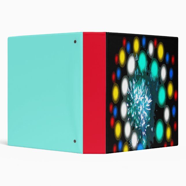 Festive fireworks art 3 ring binder (Background)