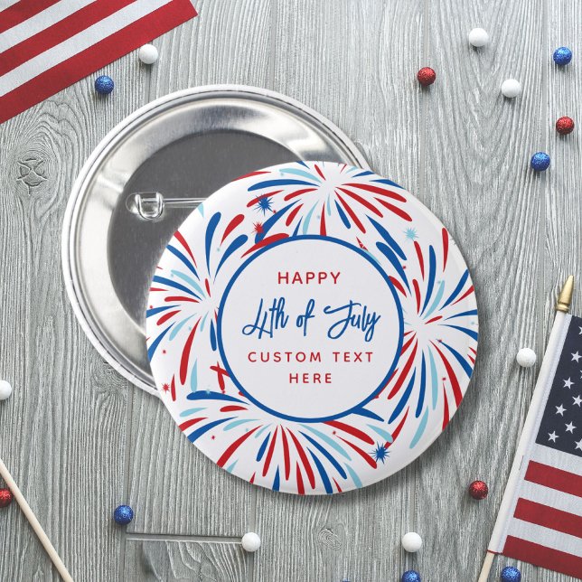 Festive Fireworks Custom 4th of July Party  Button (Creator Uploaded)