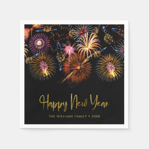 Festive Fireworks Happy New Year Napkins