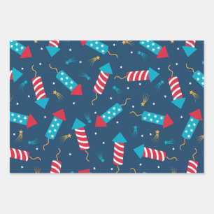 Festive Fireworks Pattern Wrapping Papers Paper Sheets