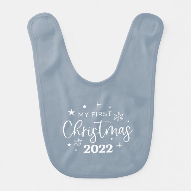 Festive First Christmas 2022 Baby Bib (Front)