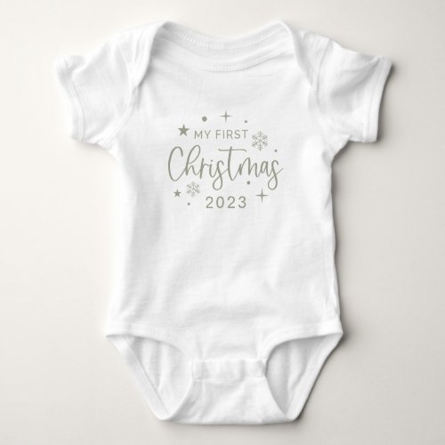 Festive First Christmas 2022 Baby Bodysuit