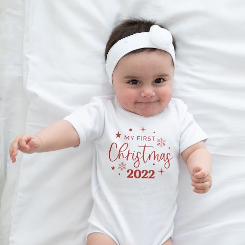 Festive First Christmas 2023 Baby Bodysuit
