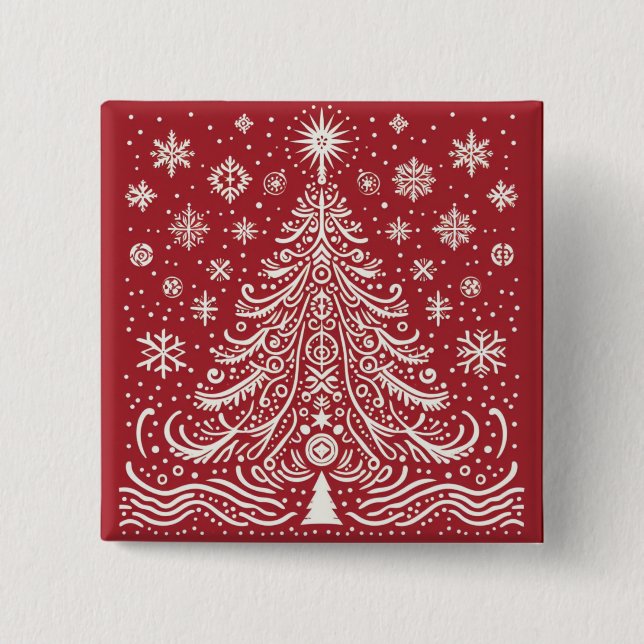 Festive Flair: Christmas Tree Buttons & Patches (Front)