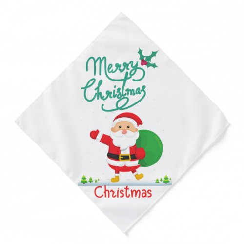 Festive Flair Santa Christmas Bandana for Stylish