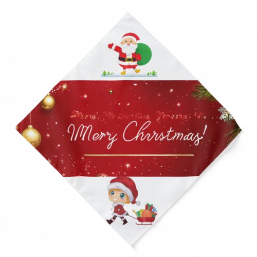 Festive Flair Santa Christmas Bandana for Stylish