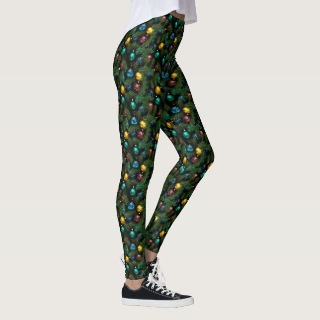 Festive Flair - Seamless Christmas Tree delight Leggings (Right)